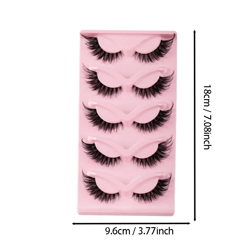 LashMuse™ 5-Pair Cat Eye Faux Mink Lashes