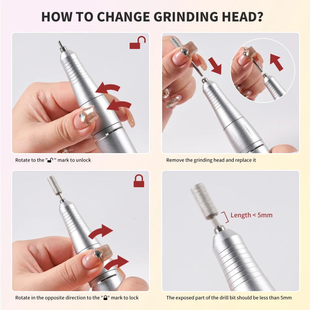 ProSpin™ 45000RPM Rechargeable Nail Drill Kit
