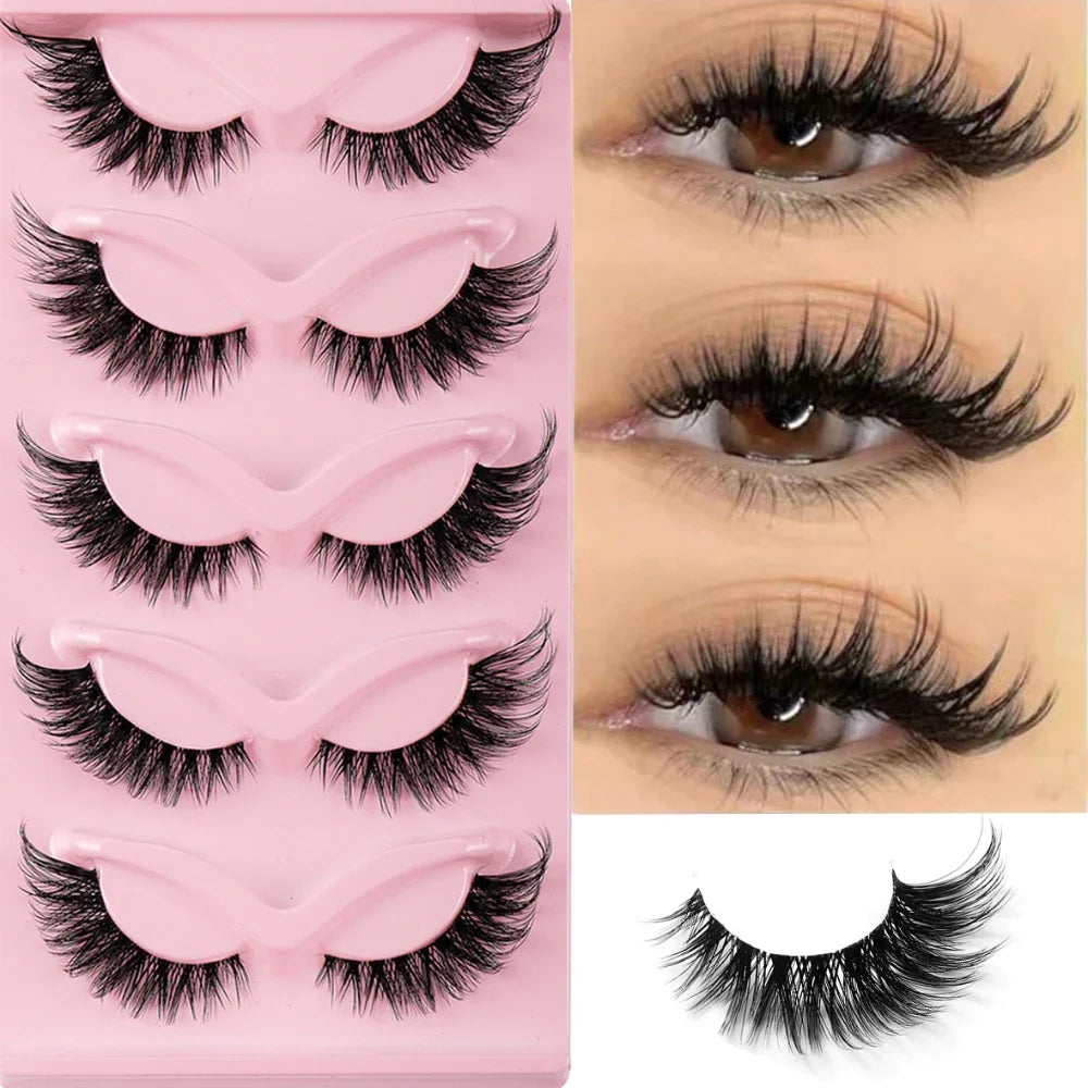 LashMuse™ 5-Pair Cat Eye Faux Mink Lashes