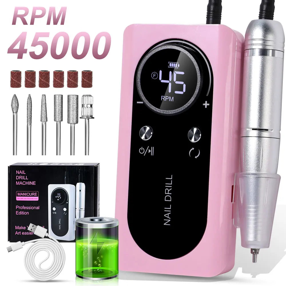 ProSpin™ 45000RPM Rechargeable Nail Drill Kit