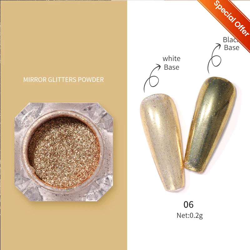 CrystalDust™ Reflective Chrome Nail Powder